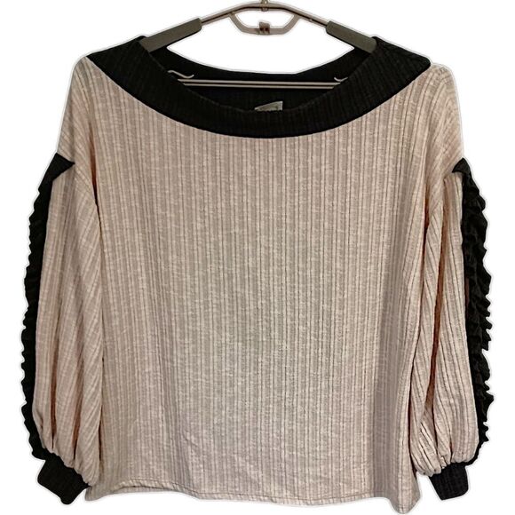 Blue Buttercup Oversized Chenille Top S Relaxed Coquette Romantic Balloon Sleeve - Picture 8 of 16